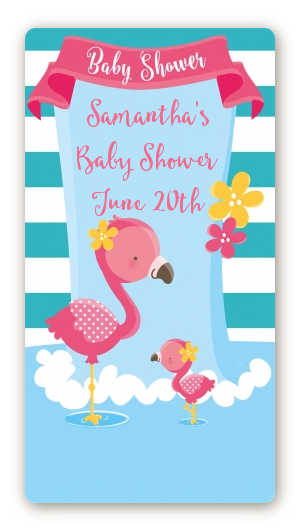  Flamingo - Custom Rectangle Baby Shower Sticker/Labels Baby Shower
