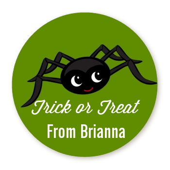  Friendly Spider - Round Personalized Halloween Sticker Labels 
