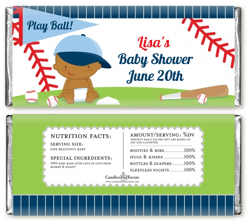  Future Baseball Player - Personalized Baby Shower Candy Bar Wrappers Caucasian