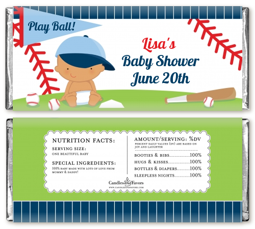  Future Baseball Player - Personalized Baby Shower Candy Bar Wrappers Caucasian