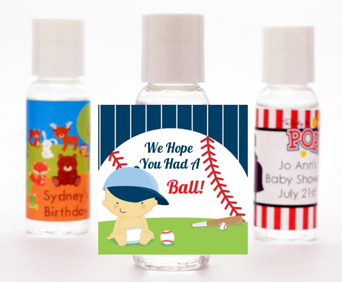  Future Baseball Player - Personalized Baby Shower Hand Sanitizers Favors Caucasian