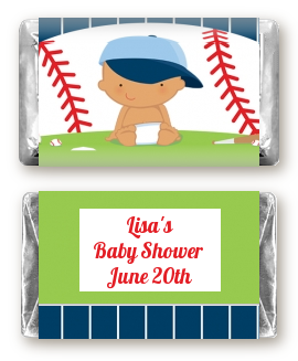  Future Baseball Player - Personalized Baby Shower Mini Candy Bar Wrappers Caucasian