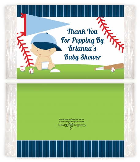  Future Baseball Player - Personalized Popcorn Wrapper Baby Shower Favors Caucasian