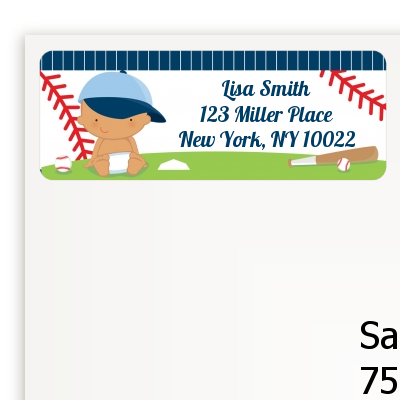  Future Baseball Player - Baby Shower Return Address Labels Caucasian