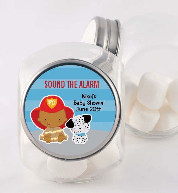  Future Firefighter - Personalized Baby Shower Candy Jar Caucasian