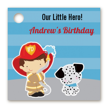  Future Firefighter - Personalized Birthday Party Card Stock Favor Tags Caucasian Boy