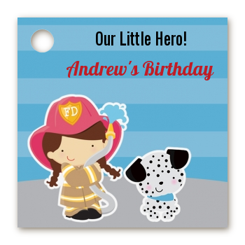  Future Firefighter - Personalized Birthday Party Card Stock Favor Tags Caucasian Boy