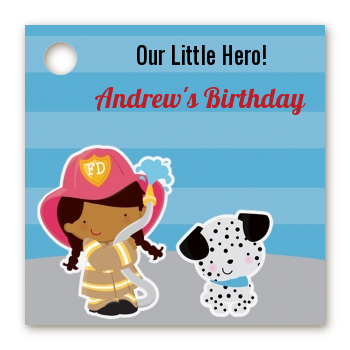  Future Firefighter - Personalized Birthday Party Card Stock Favor Tags Caucasian Boy