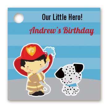  Future Firefighter - Personalized Birthday Party Card Stock Favor Tags Caucasian Boy