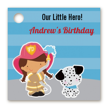  Future Firefighter - Personalized Birthday Party Card Stock Favor Tags Caucasian Boy