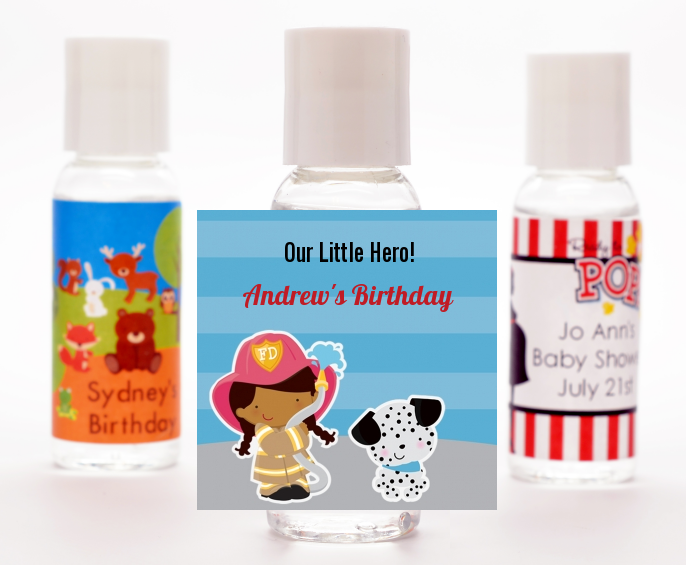  Future Firefighter - Personalized Birthday Party Hand Sanitizers Favors Caucasian Boy