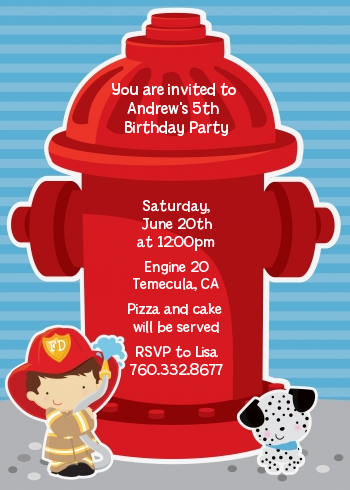 Future Firefighter - Birthday Party Invitations