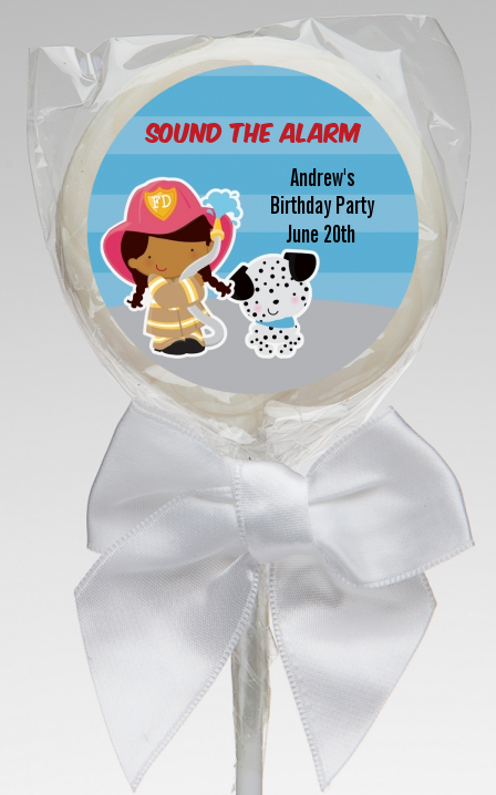  Future Firefighter - Personalized Birthday Party Lollipop Favors Caucasian Boy