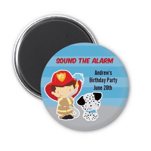  Future Firefighter - Personalized Birthday Party Magnet Favors Caucasian Boy