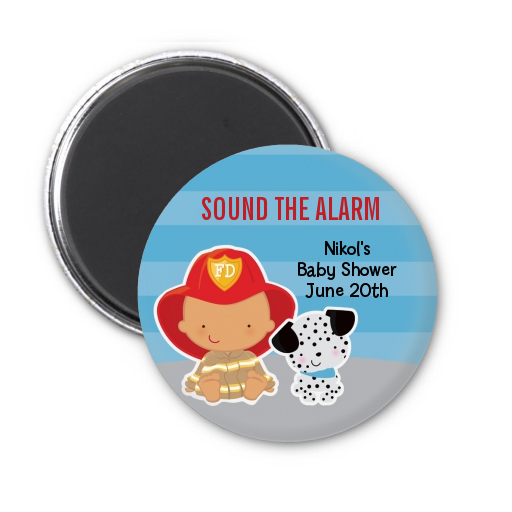  Future Firefighter - Personalized Baby Shower Magnet Favors Caucasian