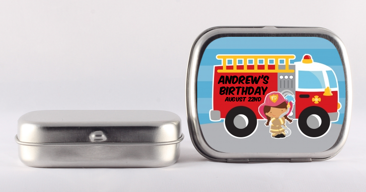  Future Firefighter - Personalized Birthday Party Mint Tins Caucasian Boy