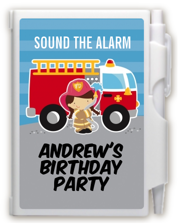  Future Firefighter - Birthday Party Personalized Notebook Favor Caucasian Boy
