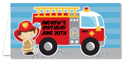 Future Firefighter - Personalized Birthday Party Place Cards Caucasian Boy