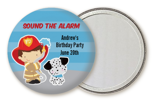  Future Firefighter - Personalized Birthday Party Pocket Mirror Favors Caucasian Boy