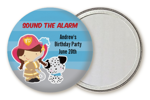  Future Firefighter - Personalized Birthday Party Pocket Mirror Favors Caucasian Boy
