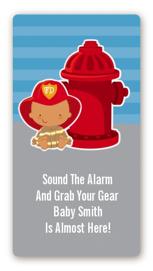  Future Firefighter - Custom Rectangle Baby Shower Sticker/Labels Caucasian