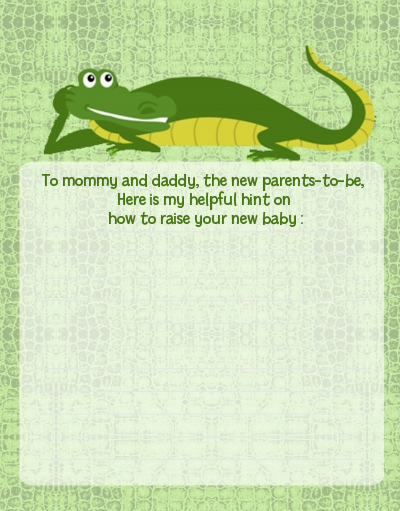 Gator - Baby Shower Notes of Advice
