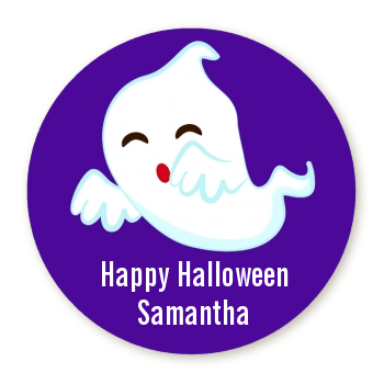  Ghost Kissing - Round Personalized Halloween Sticker Labels 