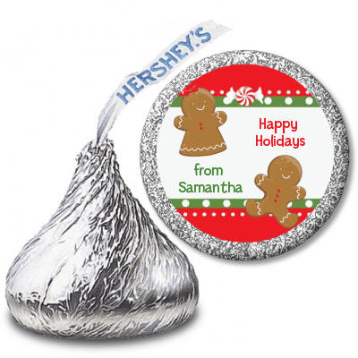 Gingerbread - Hershey Kiss Christmas Sticker Labels