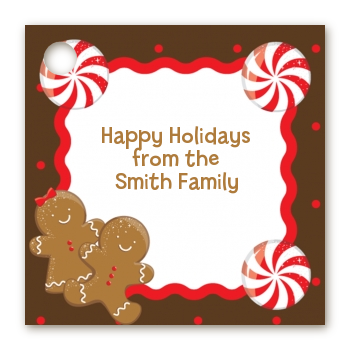 Gingerbread Party - Personalized Christmas Card Stock Favor Tags