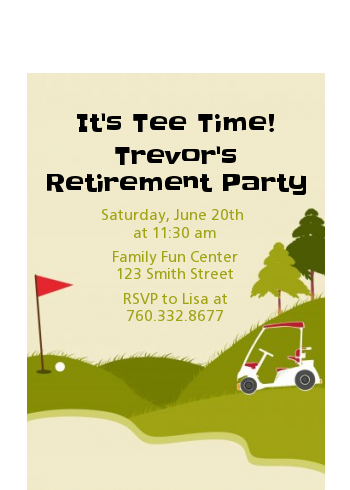 Golf Cart - Birthday Party Petite Invitations