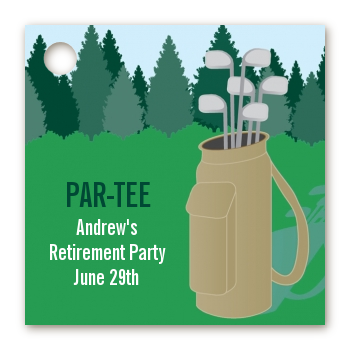 Golf - Personalized Retirement Party Card Stock Favor Tags