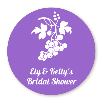  Grapes - Round Personalized Bridal Shower Sticker Labels 