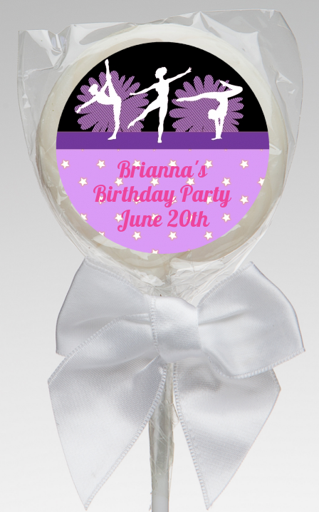  Gymnastics - Personalized Birthday Party Lollipop Favors Option 1