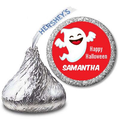 Happy Ghost - Hershey Kiss Halloween Sticker Labels