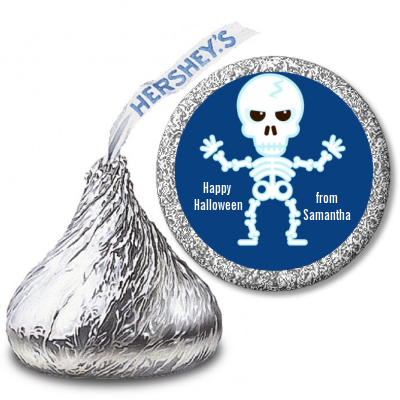 Happy Skeleton - Hershey Kiss Halloween Sticker Labels