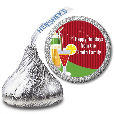 Holiday Cocktails - Hershey Kiss Christmas Sticker Labels