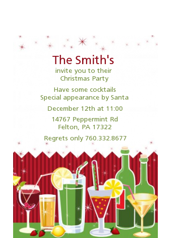 Holiday Cocktails - Christmas Petite Invitations