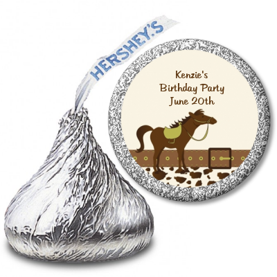 Horse - Hershey Kiss Birthday Party Sticker Labels
