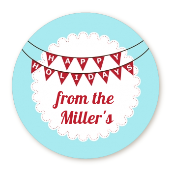  Hot Air Balloons - Round Personalized Christmas Sticker Labels 