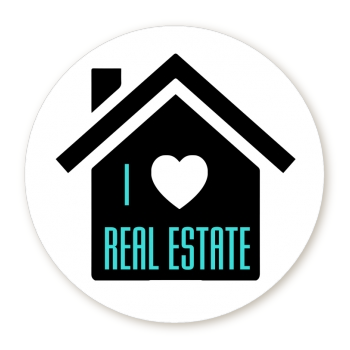  I Love Real Estate - Round Personalized Real Estate Sticker Labels 
