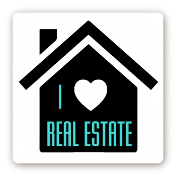 I Love Real Estate - Square Personalized Real Estate Sticker Labels