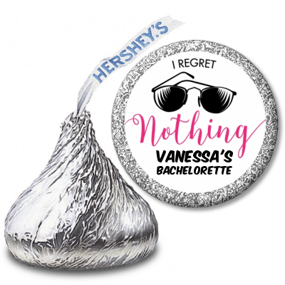 I Regret Nothing - Hershey Kiss Bridal Shower Sticker Labels