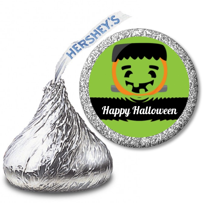 Jack O Lantern Frankenstein - Hershey Kiss Halloween Sticker Labels