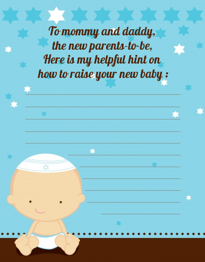 Jewish Baby Boy - Baby Shower Notes of Advice