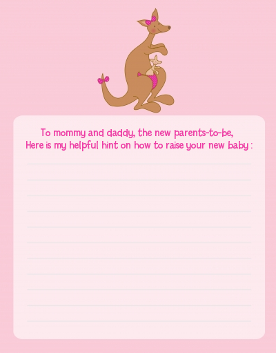 Kangaroo Pink - Baby Shower Notes of Advice