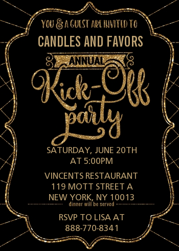 Kick Off Party -  Invitations