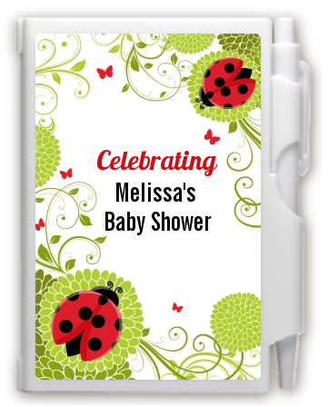 Ladybug - Baby Shower Personalized Notebook Favor