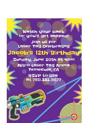 Laser Tag - Birthday Party Petite Invitations