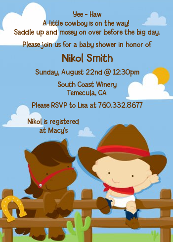 cowboy baby shower invitations