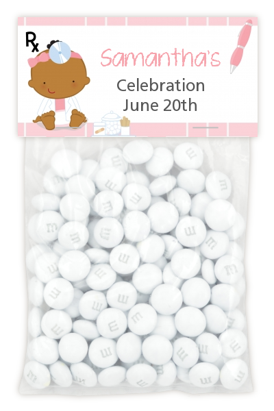  Little Girl Doctor On The Way - Custom Baby Shower Treat Bag Topper Caucasian